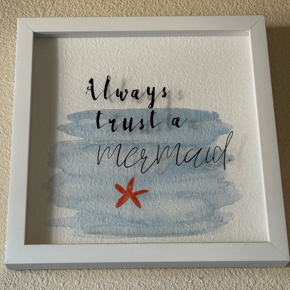 Framed Mermaid Quote Wall Art